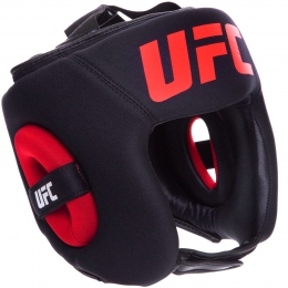 Шлем боксерский с полной защитой кожаный UFC PRO UHK-75061 L-XL черный