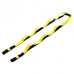 Лента для растяжки Record Stretch Strap FI-6347 (8 петель, полиэстер, р-р 2,5х180см, черный-лимонный)